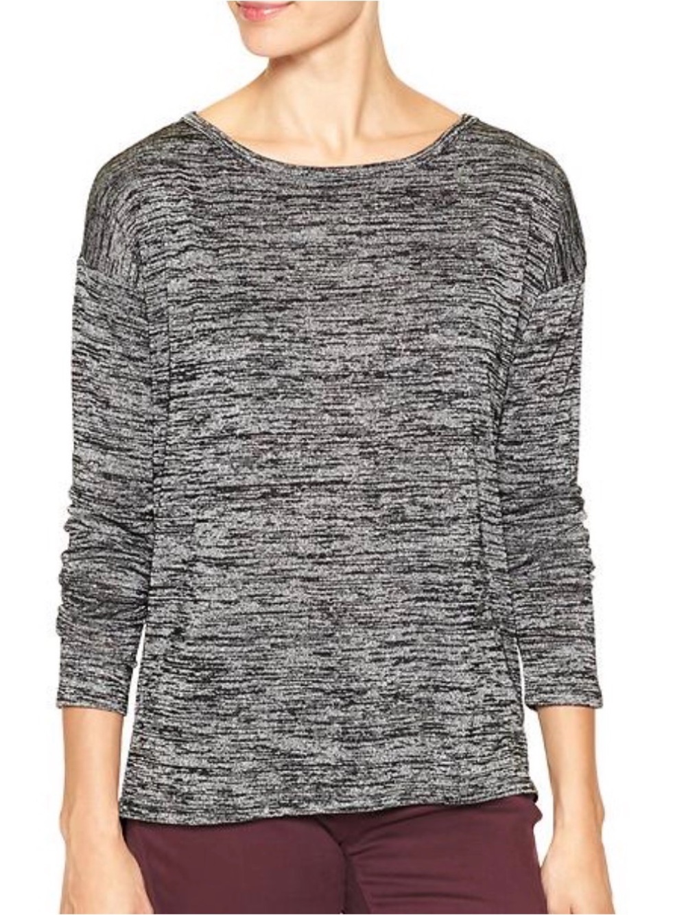 GAP Black and Gray Marled Knit Pullover